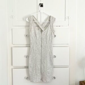 Alexander Wang Grey Knit Bodycon Dress Crisscross Back Size 4